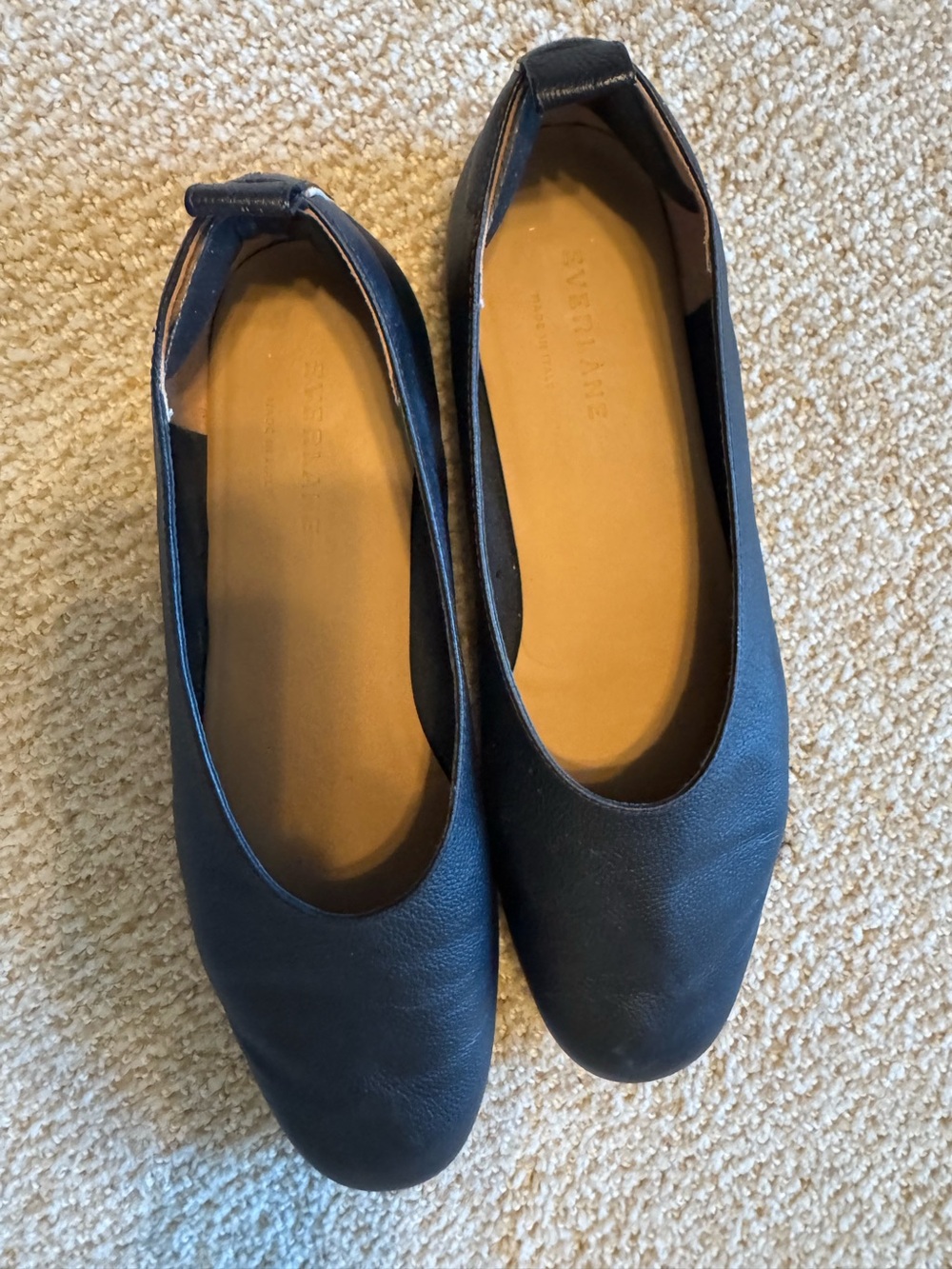 Everlane The Day Glove Leather Flats in Black Size 8 - Picture 3 of 6